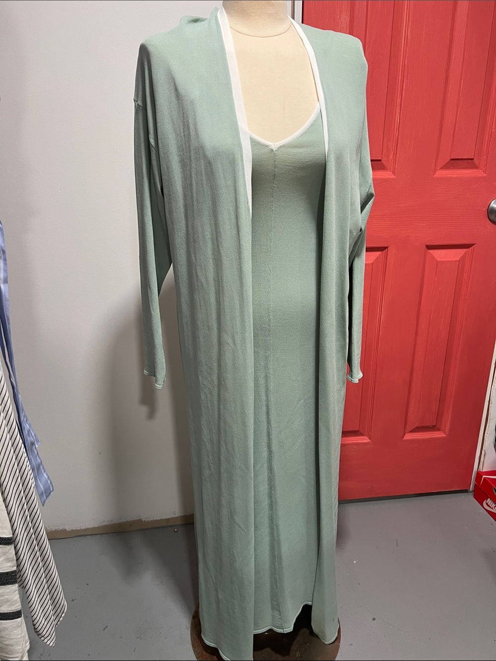 NEW WITH TAGS ZARA LIGHT GREEN KNIT DRESS with jacket